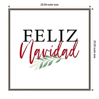 Framed Feliz Navidad Christmas Canvas Art Print