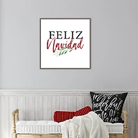 Framed Feliz Navidad Christmas Canvas Art Print