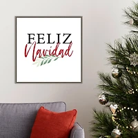 Framed Feliz Navidad Christmas Canvas Art Print