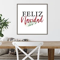 Framed Feliz Navidad Christmas Canvas Art Print