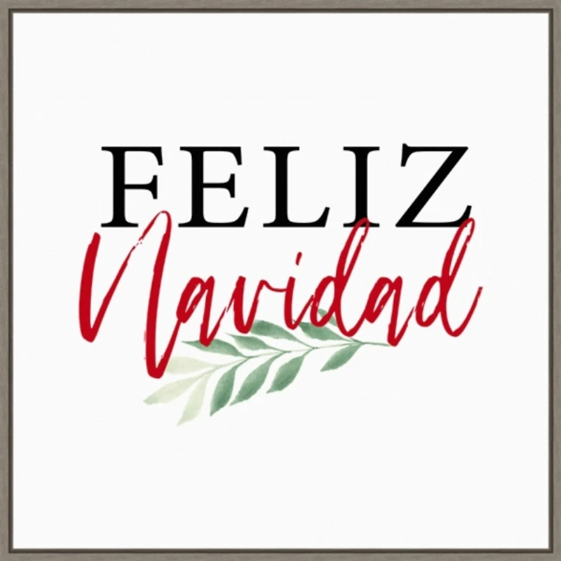 Framed Feliz Navidad Christmas Canvas Art Print