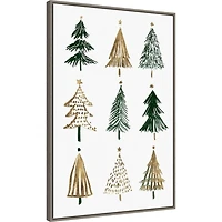 Framed Christmas Trees Canvas Art Print