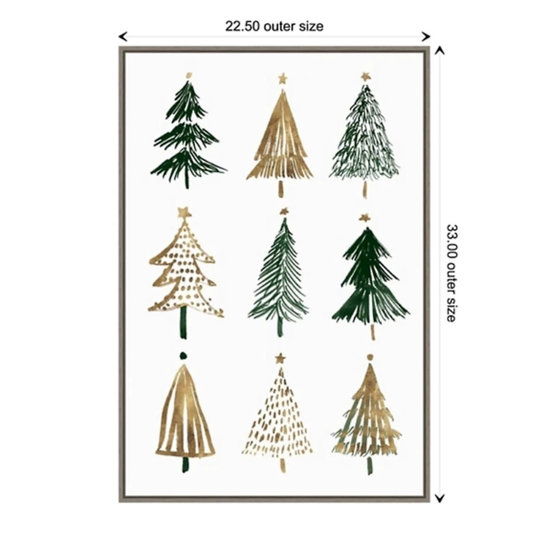 Framed Christmas Trees Canvas Art Print