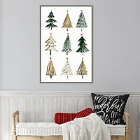 Framed Christmas Trees Canvas Art Print
