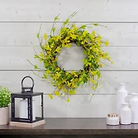 Yellow Forsythia Spiral Wreath