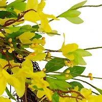 Yellow Forsythia Spiral Wreath