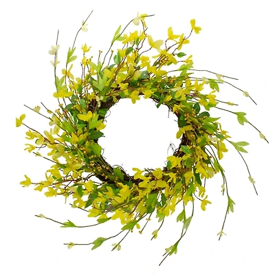 Yellow Forsythia Spiral Wreath