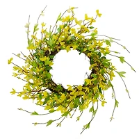 Yellow Forsythia Spiral Wreath
