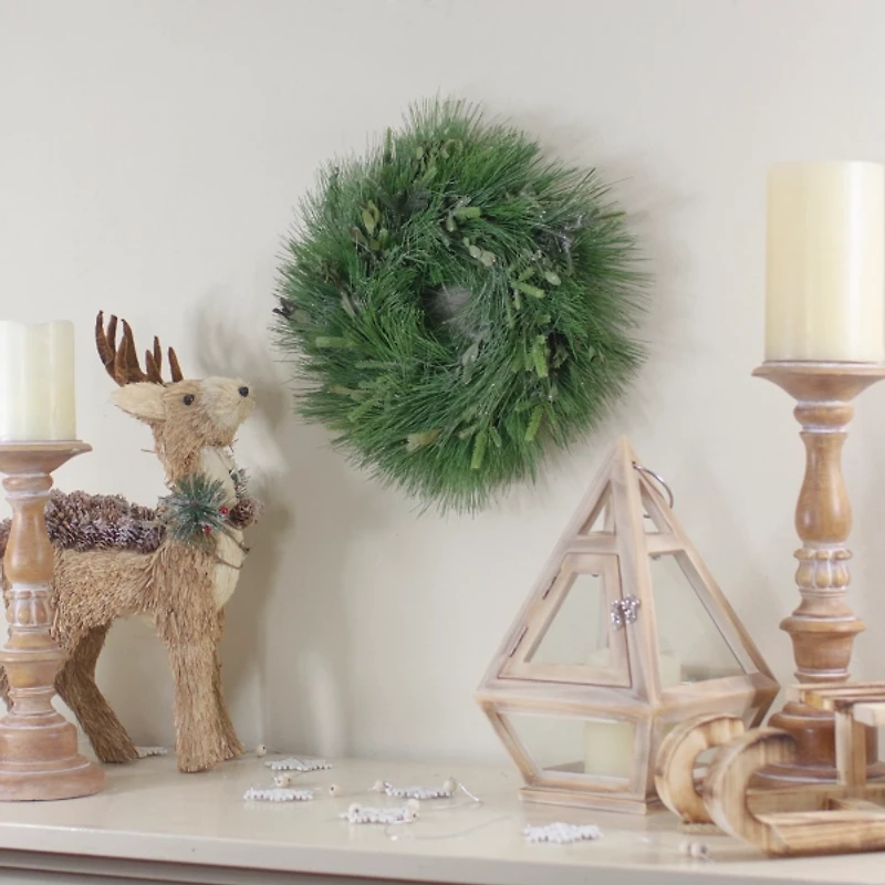 Swirled Green Glitter Grass Mini Wreath