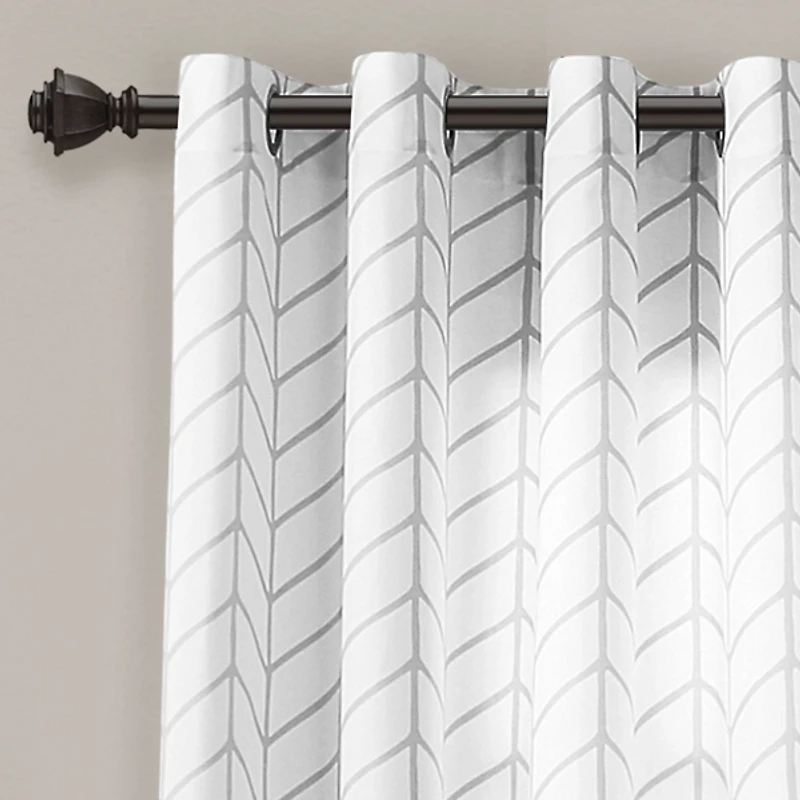 Gray Chevron 2-pc. Curtain Panel Set, 84 in.