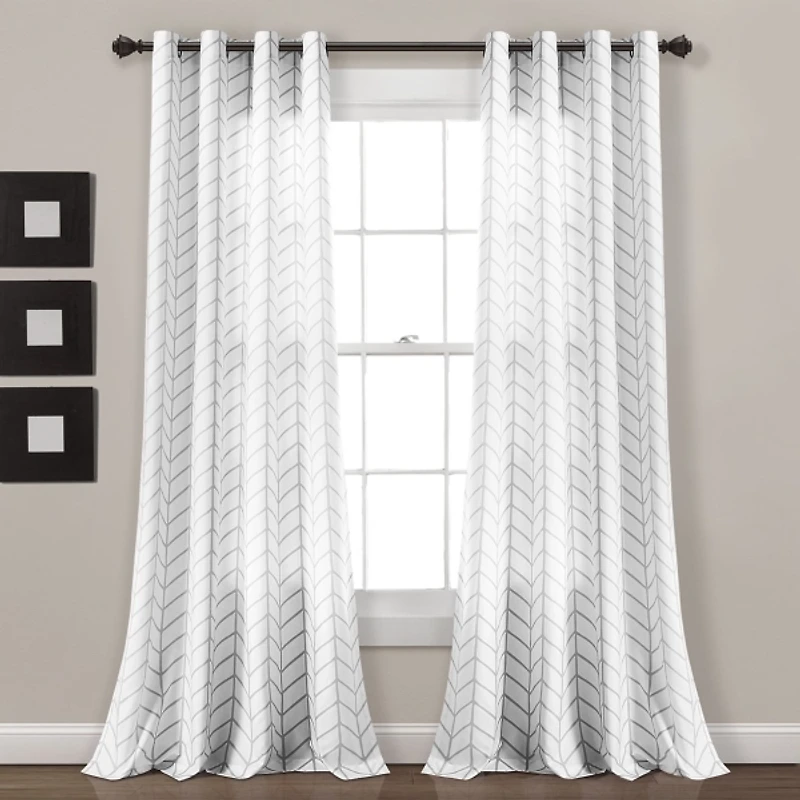 Gray Chevron 2-pc. Curtain Panel Set, 84 in.