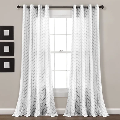 Gray Chevron 2-pc. Curtain Panel Set, 84 in.