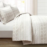 Taupe Geometric Full/Queen 5-pc. Comforter Set