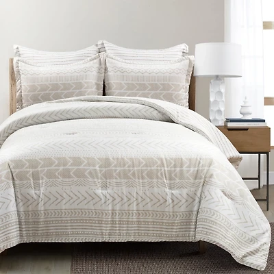 Taupe Geometric Full/Queen 5-pc. Comforter Set