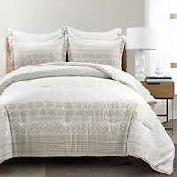 Taupe Geometric Full/Queen 5-pc. Comforter Set