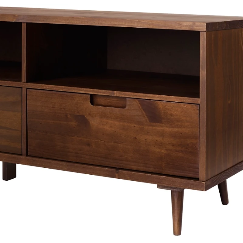 Walnut 3-Drawer Wood TV Stand