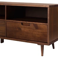 Walnut 3-Drawer Wood TV Stand