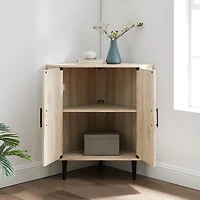 Birch Wood Finish Corner Cabinet