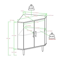 Birch Wood Finish Corner Cabinet
