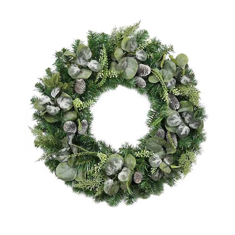 Christmas Eucalyptus Pine Mix Pre-Lit Wreath
