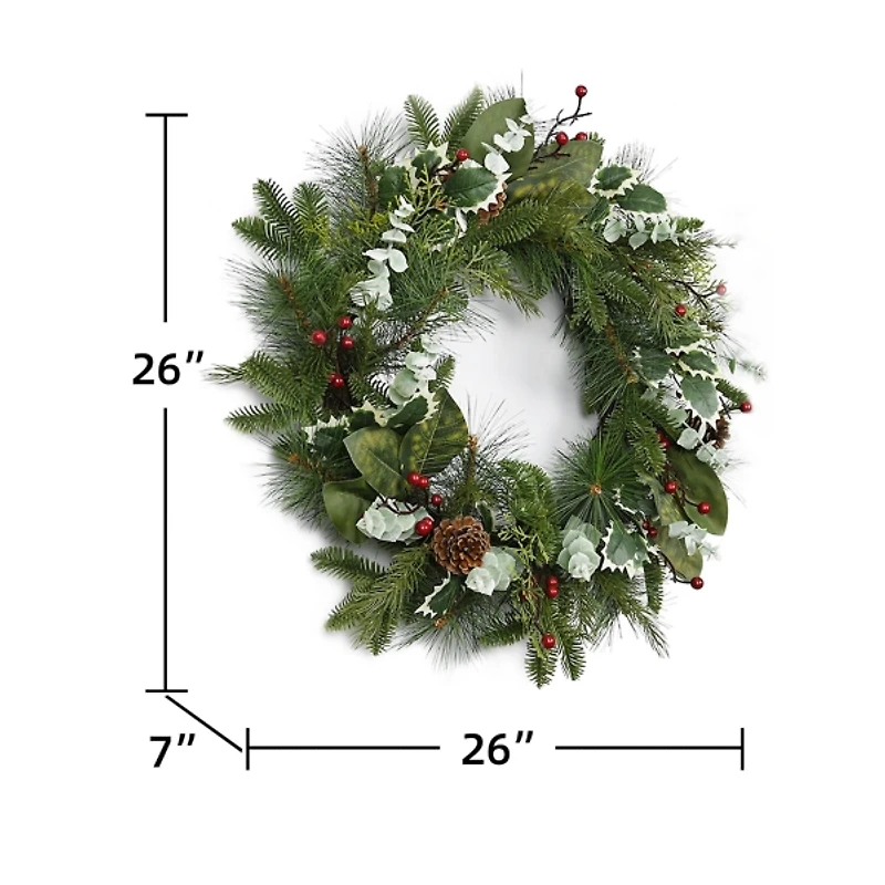 Evergreens and Eucalyptus Berry Wreath