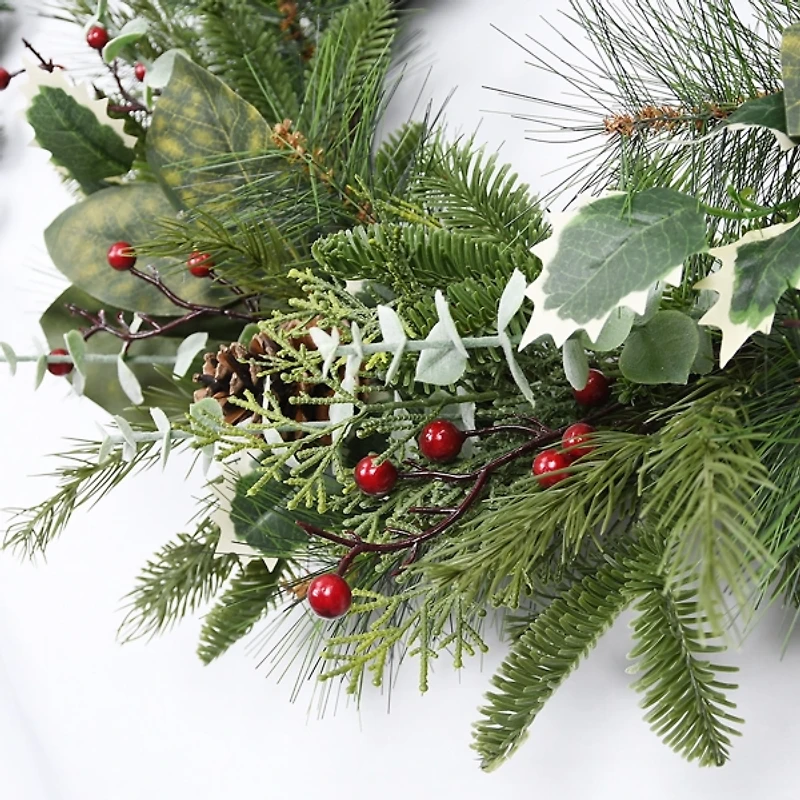 Evergreens and Eucalyptus Berry Wreath