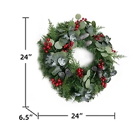 White Tip Pinecone and Eucalyptus Wreath