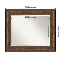 Bronze Frame Beveled Mirror, 35.5x29.5 in.