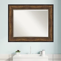 Bronze Frame Beveled Mirror, 35.5x29.5 in.
