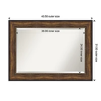 Bronze Frame Beveled Mirror, 43.5x31.5 in.