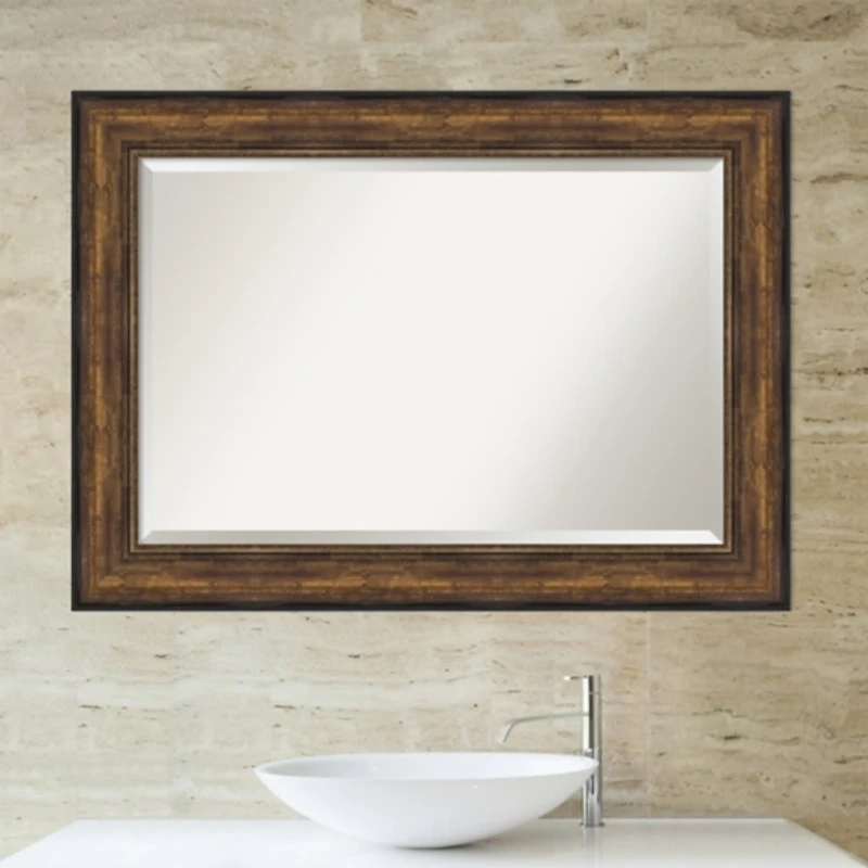 Bronze Frame Beveled Mirror, 43.5x31.5 in.