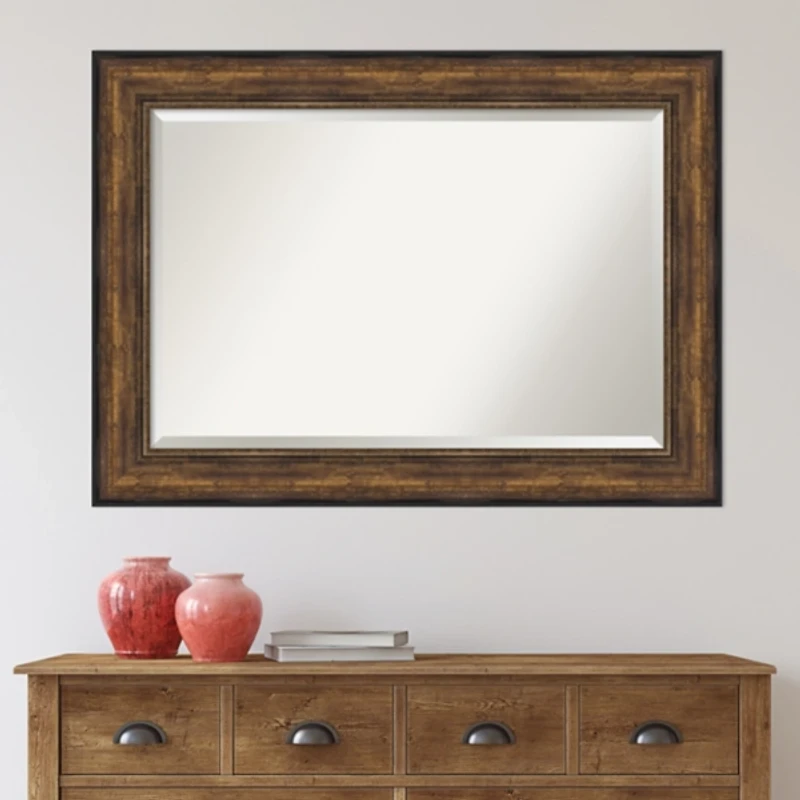 Bronze Frame Beveled Mirror, 43.5x31.5 in.