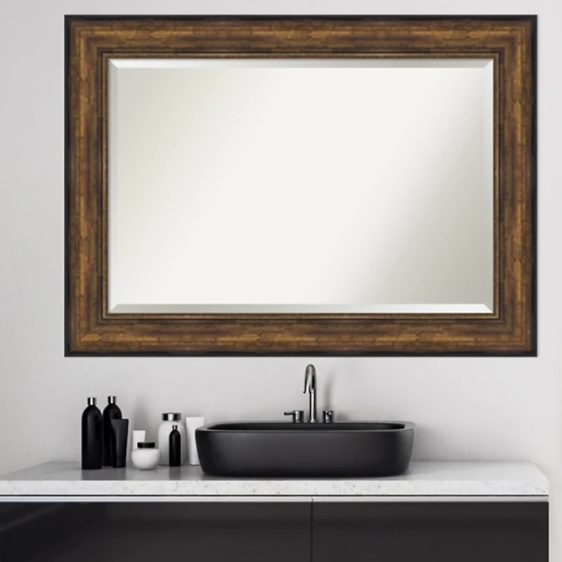 Bronze Frame Beveled Mirror, 43.5x31.5 in.