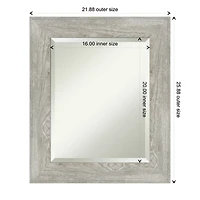 Dove Gray Scoop Frame Beveled Mirror