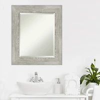 Dove Gray Scoop Frame Beveled Mirror