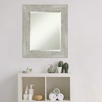 Dove Gray Scoop Frame Beveled Mirror