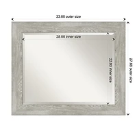 Dove Gray Scoop Frame Beveled Mirror, 34x28 in.