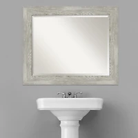 Dove Gray Scoop Frame Beveled Mirror, 34x28 in.