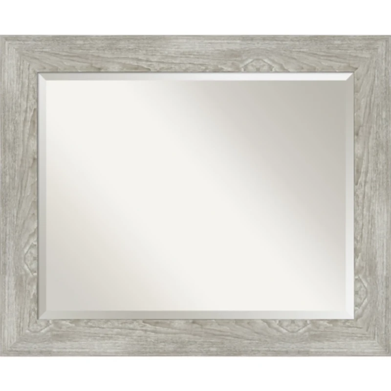 Dove Gray Scoop Frame Beveled Mirror, 34x28 in.