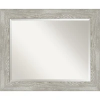 Dove Gray Scoop Frame Beveled Mirror, 34x28 in.