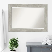 Dove Gray Scoop Frame Beveled Mirror, 42x30 in.