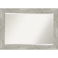 Dove Gray Scoop Frame Beveled Mirror, 42x30 in.