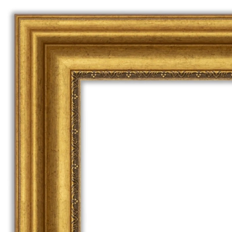 Gold Patina Scalloped Frame Beveled Mirror