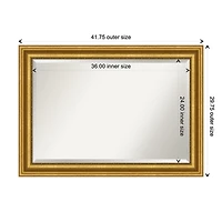 Gold Patina Scalloped Frame Beveled Mirror