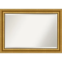 Gold Patina Scalloped Frame Beveled Mirror