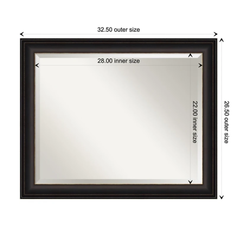 Espresso Bronze Frame Beveled Mirror