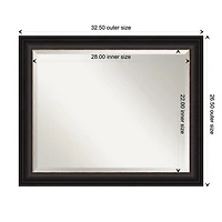 Espresso Bronze Frame Beveled Mirror