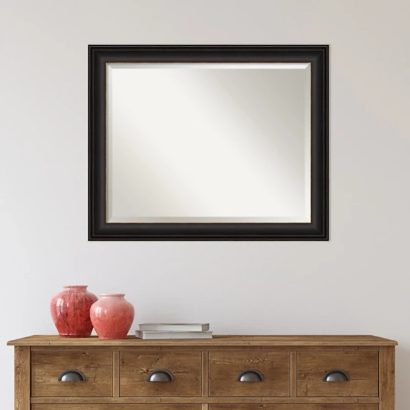 Espresso Bronze Frame Beveled Mirror
