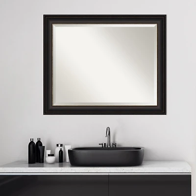 Espresso Bronze Frame Beveled Mirror