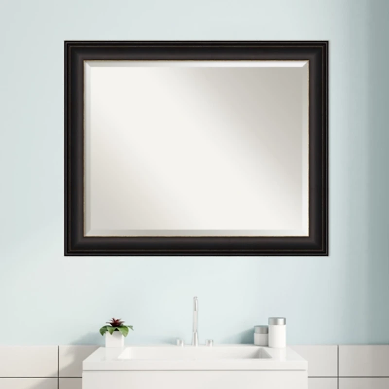Espresso Bronze Frame Beveled Mirror